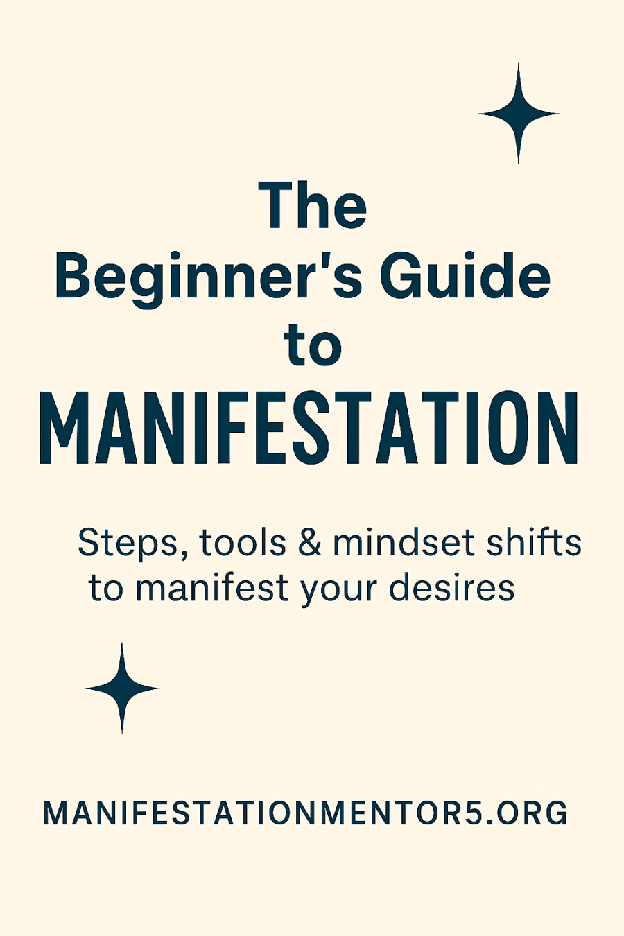 Digital graphic design promoting a beginner's guide to manifestation tools and techniques